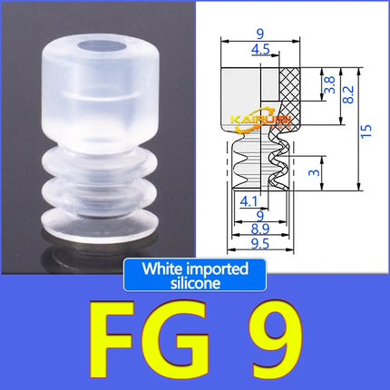 5Pcs FG Series Corrugated vacuum suction cup Imported silicone and nitrile rubber materials FG-3/7/9/12/14