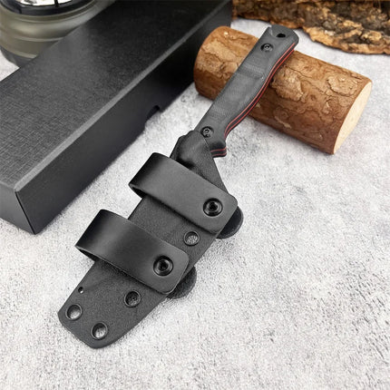Full Tang TOPS Fixed Blade Knife with Sheath, 8Cr13Mov Steel Blade, G10 Handle, Outdoor EDC Camping Knife Hunting Knife, Gift