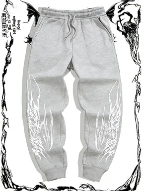 Latest Gothic Print Casual Jogging Sports Pants Multifunctional Couple Pants Fashionable Hip-Hop Pants Comfortable Sports Pants
