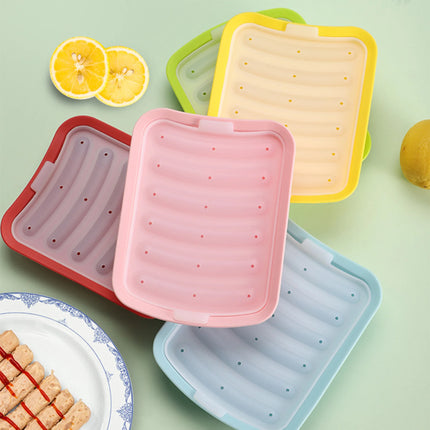 Sausage Maker Mould 6 Grids Silicone DIY Ham Hot Dog Making Moulds With Lid Kitchen Household Sausages Cake Baking Tools Molds