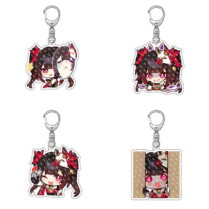 Honkai: Star Rail Anime Figure Acrylic Keychain Dan Heng Feixiao Firefly Model Plate 4pc/set Keyring Game Fans Gift