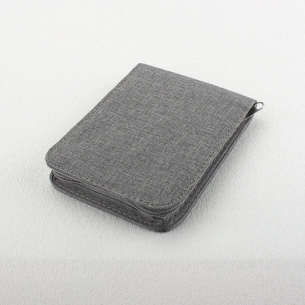 48 Slots Fountain Pen Case Pencil Case Pouch Bag Canvas Case for 10/24/ Pens Black, Blue, Gray