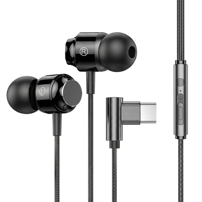 For Samsung 90° Jack Wired Gaming Headset HiFi Surround Sound With Mic Type C 3.5mm Music Headphones For Galaxy S25 24 iPhone 17