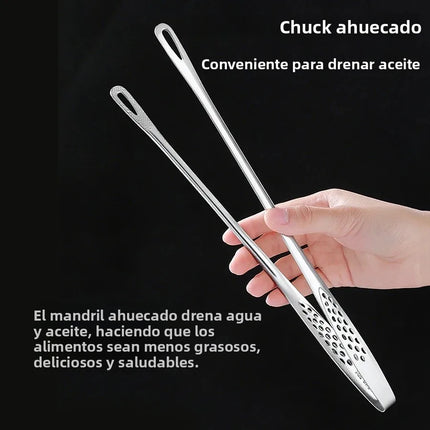 Long Stainless Steel Kitchen Tongs Non-Slip Heat Resistant BBQ Grill Tongs for Steak Seafood Buffet Salad Cooking Tools