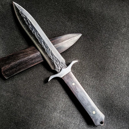 High Hardness Damascus Blade Ebony Handle  Camping EDC Fruits Jungle Knife Outdoor Survival Field Portable Tools Collection Gift