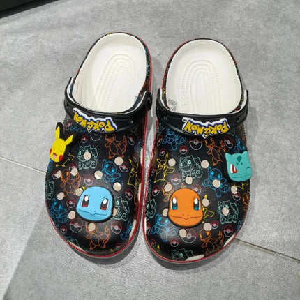 2026 New Pokemoned Hole Sandals Pikachu Squirtle Charmander Slippers Sandals Kawaii Anime Home Beach Shoes Summer Slippers