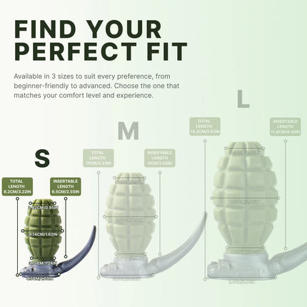 KORYM Hand Grenade-style Anal Plug Sex Adult Toys for Men and Women Pure Silicone Anal Expansion Toys Butt Plug with Protrusions