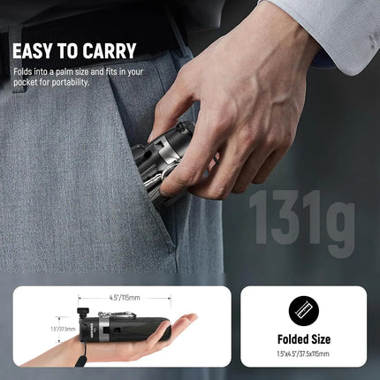 NEEWER Selfie Stick with Detachable Bluetooth Remote Shutter, Lightweight Foldable Travel Tripod for iPhone YouTube/TikTok Vlogs