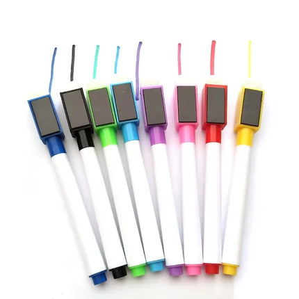 8Pcs Magnetic Erasable Whiteboard Pen Color Options Numbering White Board Marker Pen Stationery Office School Teaching Supplies