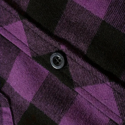 Men's Shirts Classic Plaid Casual Button Down Hooded Long Sleeved Double Pockets Shirt Hoodie Flannel Jacket Spring Autumn Tops