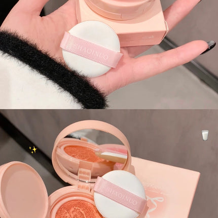Creamy Air Cushion Blush Hydrating Matte Pink Natural Cheek Tint Brighten Face Waterproof Silky Liquid Blusher Cream With Puff