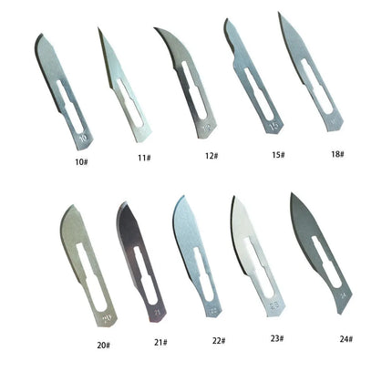 Sterile Surgical Scalpel Blades Individually Packaged, Carbon Steel 11 Extra Point & 23 Stainless Steel, Full Range of Sizes