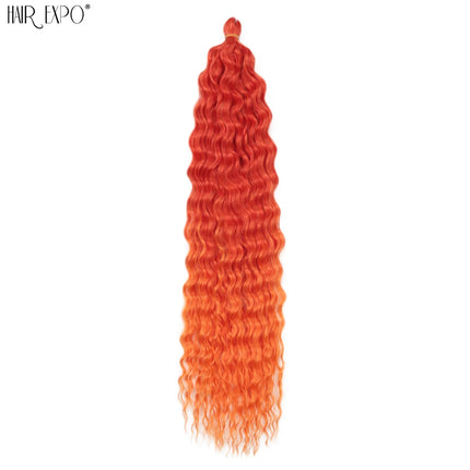 22"Ariel Curl Crochet Hair Synthetic Deep Wave Braid Hair Extension Ombre Ariel Curl Hair Soft Water Wave Twist Hair Blonde Pink