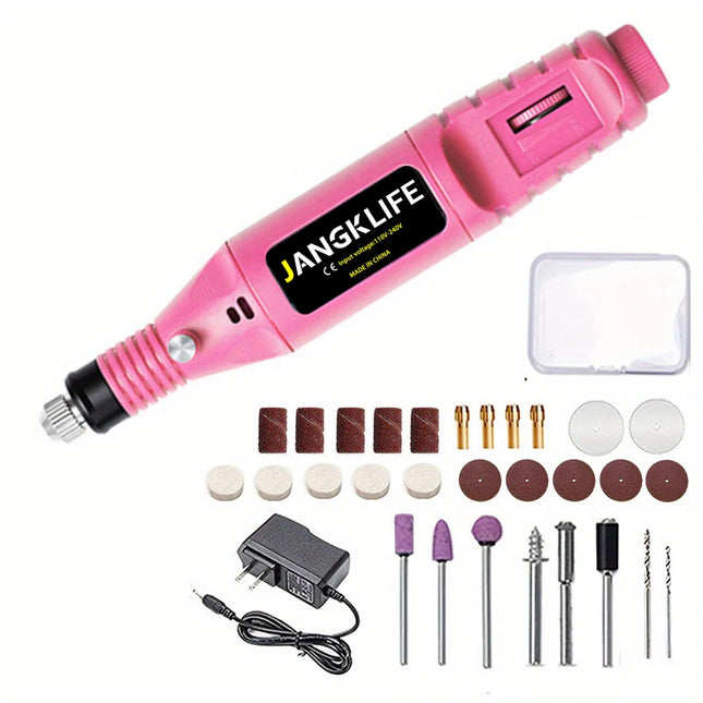 JANGKLIFE 9V Mini Drill Electric Carving Pen Variable Speed Rotary Tools Kit Engraver for Grinding Polishing