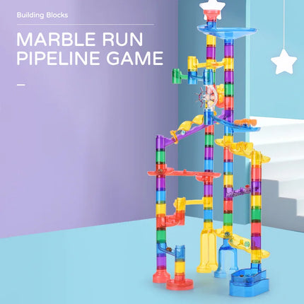 Children's Maze Building Block Set Marble Running Transparent Puzzle Educational Parent-Child Assembly Game Toy