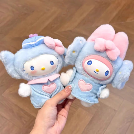 2027 Sanrio Characters Blue Flutter Series Blind Box My Melody Kuromi Cinnamoroll Hello Kitty Plush Toy Bag Pendant Girls Gifts