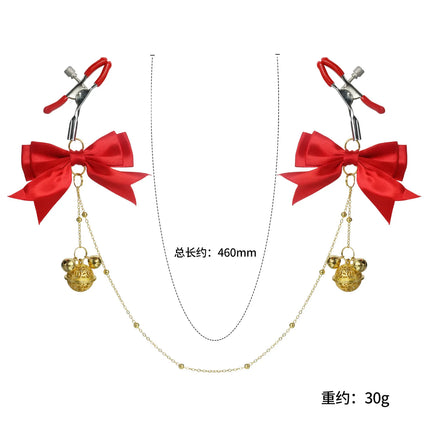 Adjustable Bow-Tie Nipple Clips Sexy Clitoral Clamps BDSM Fetish Couples' Teasing Erotic Accessories for Woman Adult Sex Toys