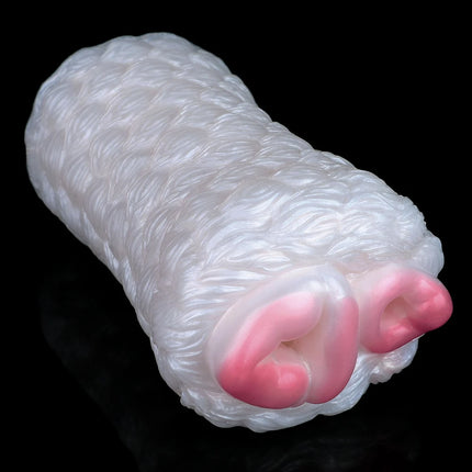 ELKKOST White Pocket Pussy  Stroker Wireless Control Vibrating Monster Male Masturbator for Men Realistic Dual-hole Vagina Anal