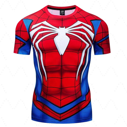 New 2026 Summer Boys Marvel Spider Man Set Series Cool 3d Printed T-Shirt Hip Hop Sports Sweat Absorbing Boys And Girls T-Shirts