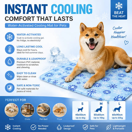 Pet Cooling Mat Water Injection Cool Pad for Dogs Cats Waterproof Wear Resistant Summer Cooling Cushion Pet Bed Accessories