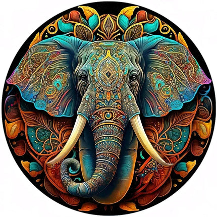 Chameleon Wooden Animal Jigsaw Puzzles for Adults Kids Interactive Games Birthday Gifts 3d Educational Toys Elephant