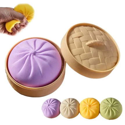 Giant Dumpling Squeeze Toy for Anxiety Relief Soft Steamed Stuffed Bun Simulation Food Fidget Decompression Dough Toy