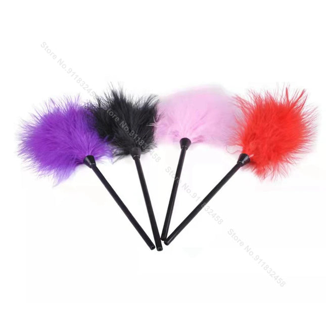 Beginner BDSM Flirting Set –Sensual Tickler Feathers & Brushes Kit, Adult Sensory Massage Tools for Couples Women Men
