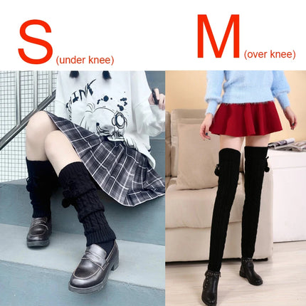 2018 New Fashion Casual Women Warm Winter Knitted Leg Warmers Knitted Socks Crochet Long Boots Socks with Hairball