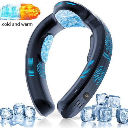 2026 New Upgrade Semiconductor Refrigeration Neck Fan Intelligent Digital Display Cold And Hot Dual-purpose Bladeless Fan