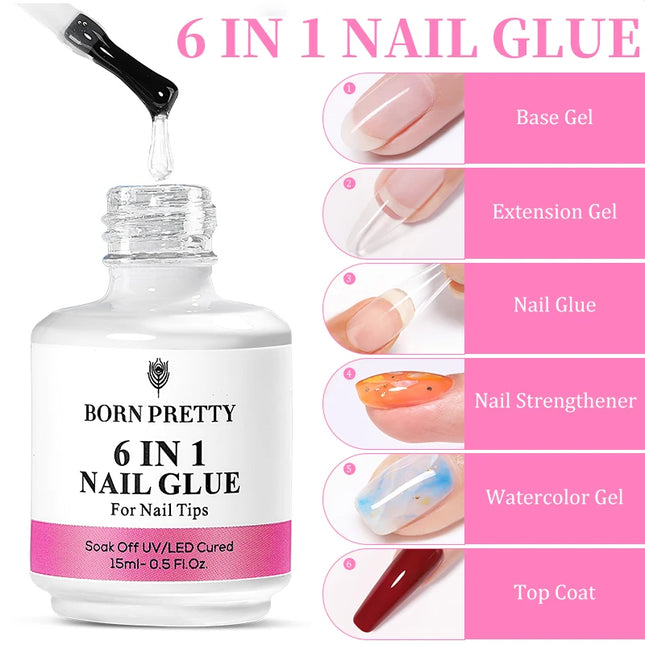 6 IN 1 Nail Glue Gel / Colle Gel 6 EN 1