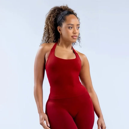European and American Tight Seamless Yoga Backless Hanging Neck Sports Vest Shaping Vest Comfortable Breathable Beautiful Vest