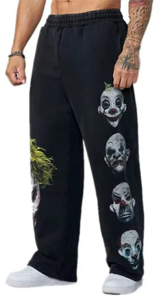 2026 Young American trendy sweatpants collaboration anime joggers cotton terry print wide-leg casual pants hip-hop street pants