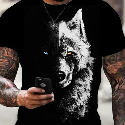 Animal Pattern Men's T-Shirt 3D Barbarian Bear Short Sleeve Fashion Personalized T-Shirt Loose Oversized T-Shirt Men's Clothing