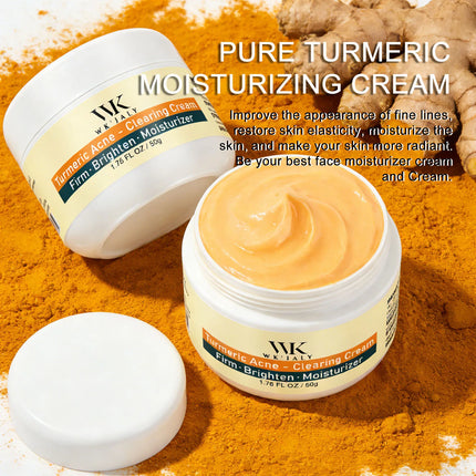 WK JALY Turmeric Acne Facial Cream, Reduce Breakouts, Brightening, Clean Skin, Moisturize, Smooth, With Natural Aloe Vera