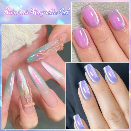 7pcs Shiny Cat Magnetic Gel Nail Polish Set With Magnetic Rod Pink Colorful Semi Permanent Soak Off UV Gel Varnish Nail Supplies