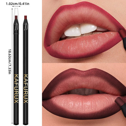 1PC Waterproof Matte Lip Liner Contours Lips in Shades Lipstick Long Lasting Non-stick Cup Hydrating Lip Makeup 12 Colors Gifts