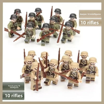 Building blocks World War II soldier figures, marine humanoid dolls educational toys mini figures birthday gifts cartoon figures