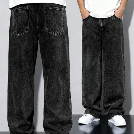 Men's Loose-fit Straight-leg Jeans  Durable and Washable Men's Denim Trousers for Men  Perfect Gift for Boyfriends and Husbands