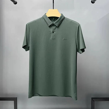 High-end luxury brand fashion hot diamond short sleeve Advanced printed POLO shirt summer new Korean version men's lapel T-shirt