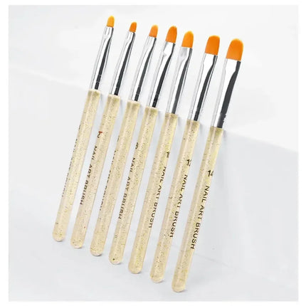 7Pcs/Set Nylon Hair UV Gel Acrylic Nail Art Builder Brush Pen Drawing Pens For Nail Design Nail Supplies For Professionals