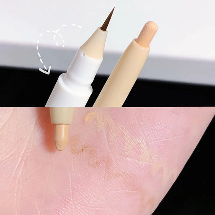 Double Head Matte Pink Lying Silkworm Pen Waterproof Lasting Brightening Glitter Natural Eyeshadow Pen Korean Makeup Cosmetic ﻿