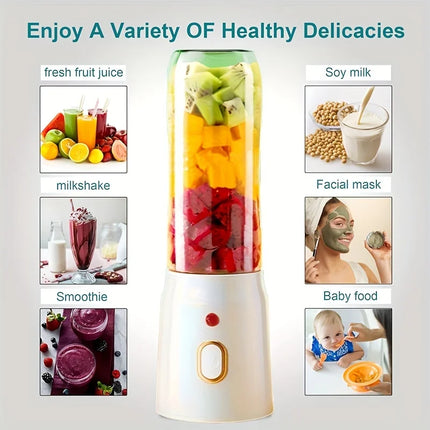 Portable mini blender for shakes and smoothies, USB rechargeable, personal handheld fresh juice blender