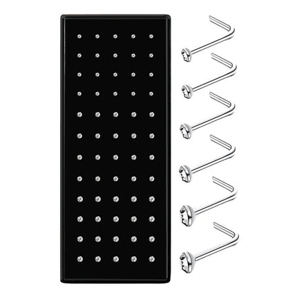 Fashion Crystal Stainless Steel Nose Stud Piercing for Women Hypoallergenic 1.8mm Nose Ring Straight/L/Screw Shaped Body Jewelry
