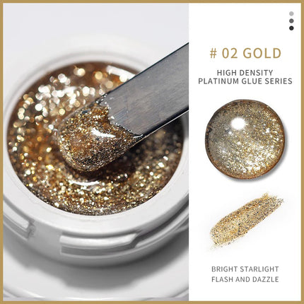 1Box Metallic Gel Gold Mirror Effect Gel Nail Polish French Nail Art Line/Flower Painting Gel Glitter UV Gel Nail Soak Off #8YQW