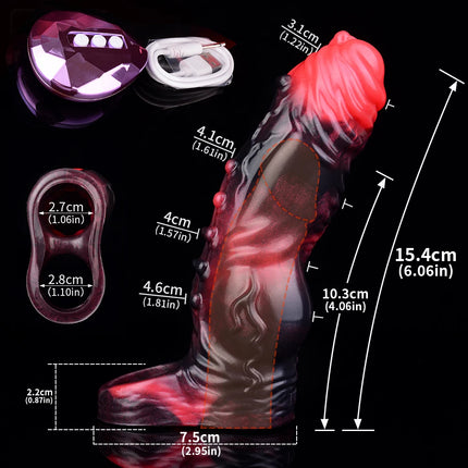 FAAK Remote Control Vibrating Silicone Cock Sleeve 2 Sizes Penis Extender Fantasy Hollow Horse dildo Vibrator Adult Sex Toys