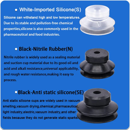 5pcs/pack PJG Series Vacuum Suction Cups PJG-20/25/30/35/40 Industrial Pneumatic Components High-Power Suction Nozzle