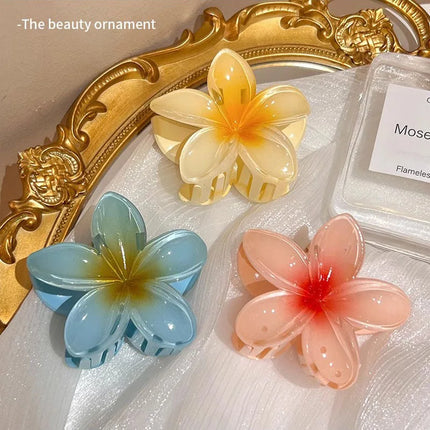 Bohemian Flower Hair Claw Clip For Women Sweet Floral Hair Claws Crab Clamp Barrettes Hawaiian Headwear Beach Accessories Girl