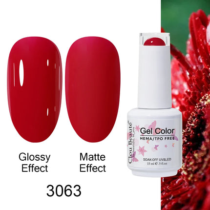 Clou Beaute 15ml HEMA TPO FREE Color Gel Nail Polish Nude Pink Red Green Collection Nail Gel Polish Glitter Soak Off UV LED Gel