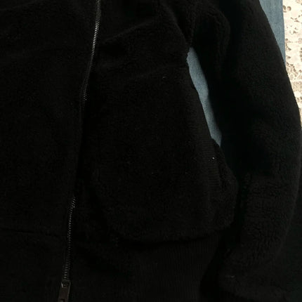 Subculture Cross Y2k Lamb Wool Jackets Women Gothic Hoodies Skull Grunge Zipper  Streetwear Harajuku Female Vintage Casual Coat