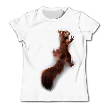2024 Summer Children 3D Cartoon T-shirt for Boy Animal Printing Dinosaur Shark Boys T Shirt Girls Tops Tees Cartoon Kids Clothes